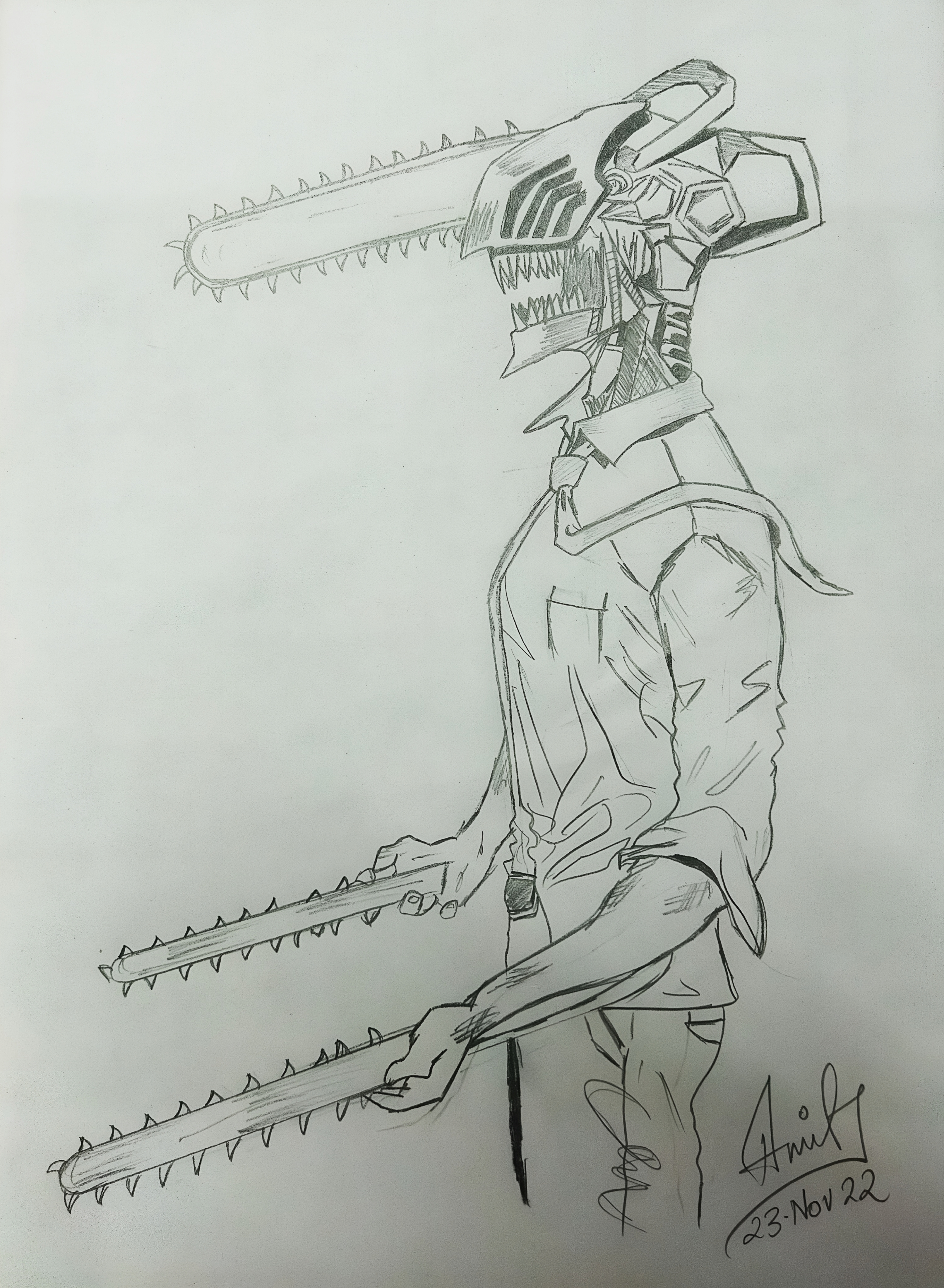 Chainsaw Man Ink Illustration